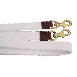Flat braided cotton reins 7'Brass snap