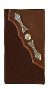 Wallet - Leather - Suede Distressed - Silver Concho & Arrows