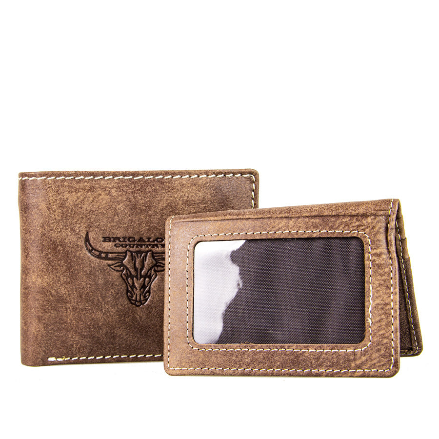 Wallet leather distressed - Brigalow Steer Head