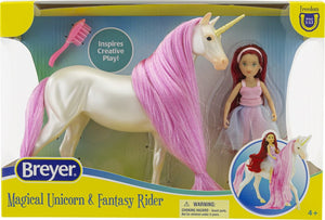 Breyer Freedom Magical Unicorn Sky & Fantasy Rider Meadow