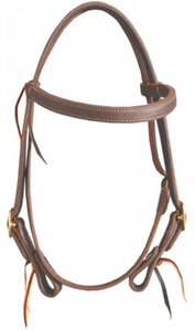 Herman oak leather 3/4"Ddouble and stitched Browband Headstall